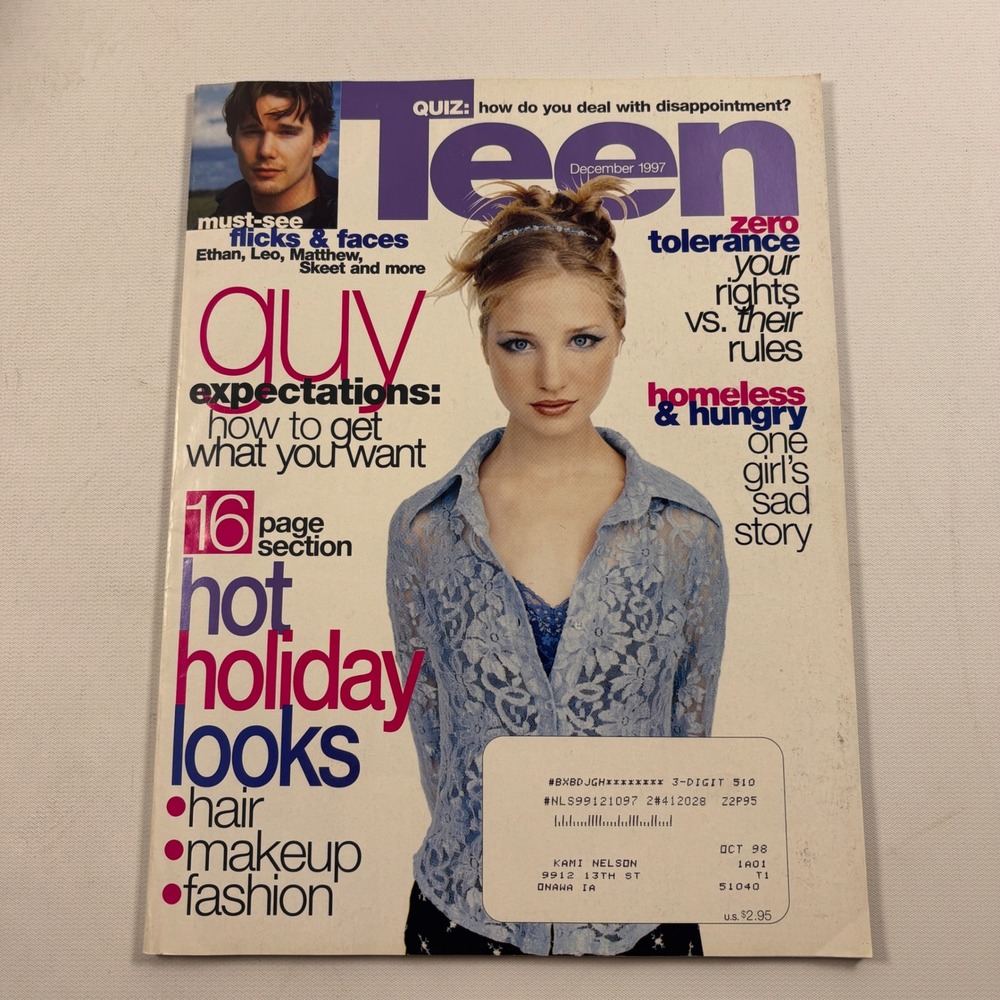 Teen Magazine December 1997 Ethan Hawke Tyra Banks Cover Girl Vintage Y2K 90s